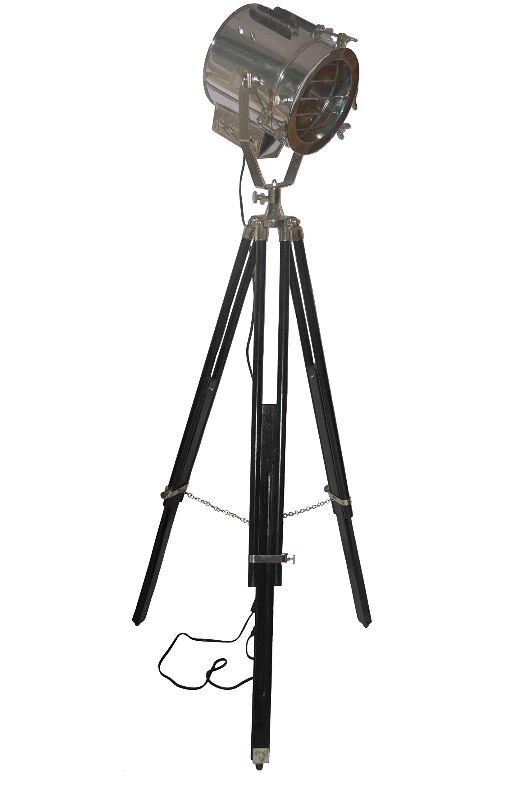 British Studio Searchlight Photography Tripod Floor Lamp - Adjustable Spotlight Lighting for Home Decor, Photography & Film Sets - Perfect for Studios, Living Rooms & Theatrical Productions
