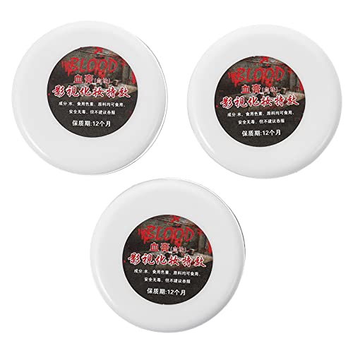 Minkissy 3pcs Fake Blood Gel - Halloween Coagulated Artificial Blood for Horror Makeup, Scary Costume & Party Supplies - Perfect for Trick or Treat, Cosplay, Haunted House & Theatrical Effects