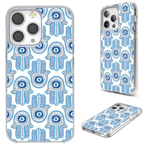 Blue Golden White Evil Eye Hamsa Eye