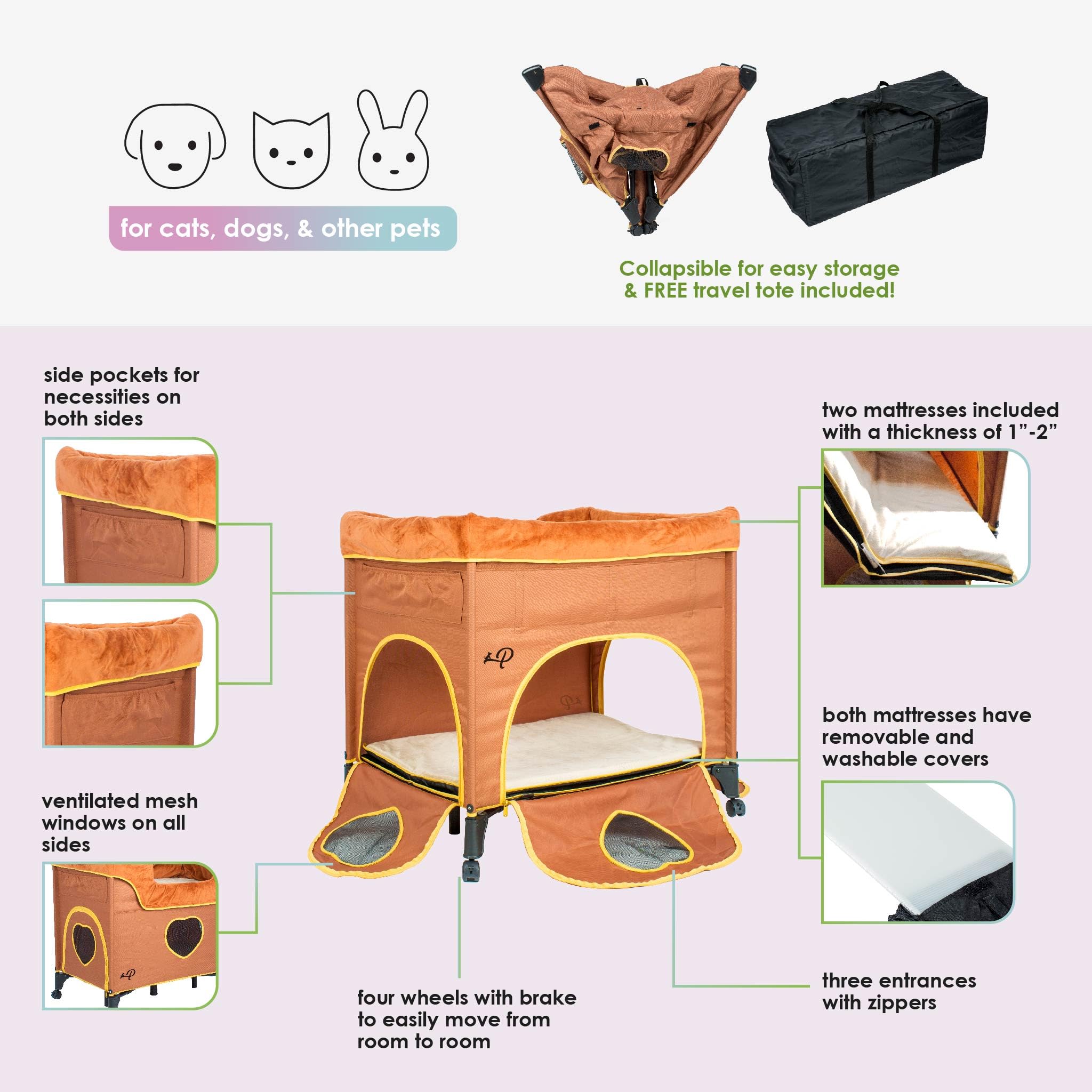 Premium Raised Pet Bed for Cats & Dogs - Lion's Den Design Bunk Bed for Medium Pets (39