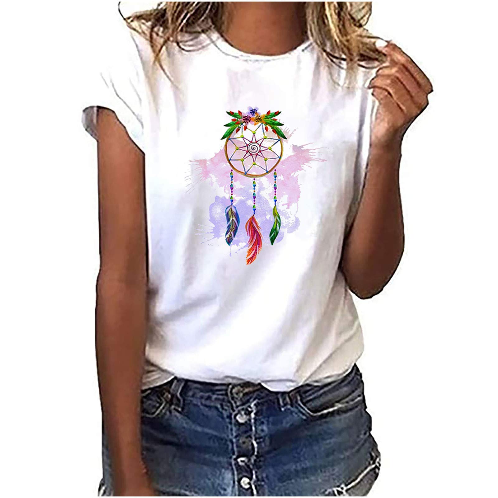 Women's Summer Graphic Tees with Butterfly Floral Print - Short Sleeve Cute Tops for Teen Girls & Juniors | Casual Wear, Beach Outfits, Street Style Fashion