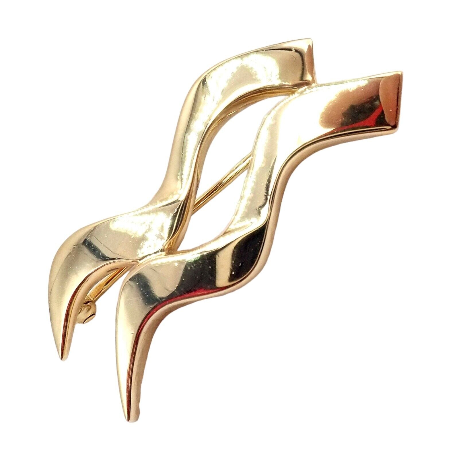 Authentic Tiffany & Co 18k Yellow Gold Picasso Zodiac Aquarius Brooch Pin - Elegant Jewelry Gift for Women, Perfect for Special Occasions & Collectors