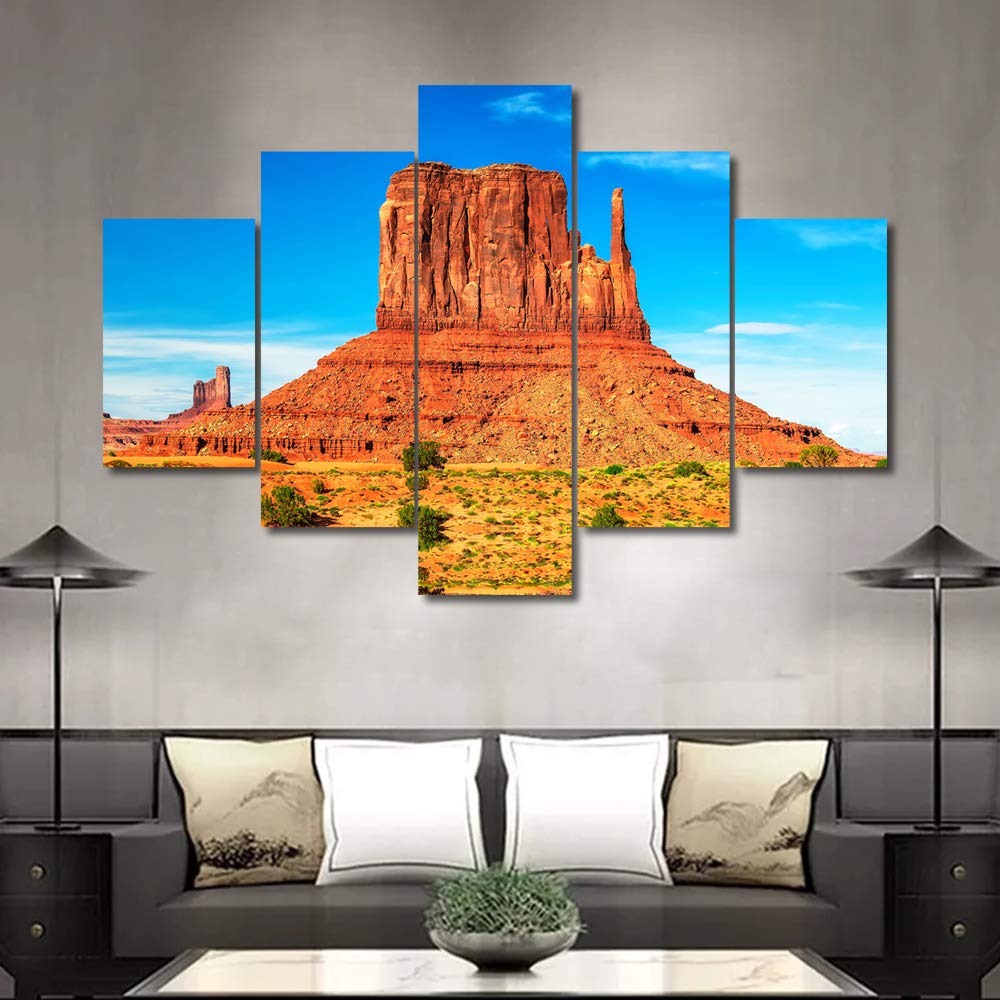 TUMOVO 5-Piece Canvas Wall Art Print - Monument Valley Rock Gorge Scenery, Stretched & Framed Ready to Hang for Bedroom, Living Room, Bathroom Decor | Perfect for Home, Office & Gift Giving