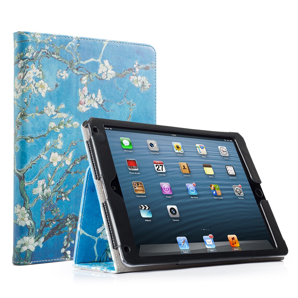 Premium PU Leather Folio Case for iPad 9.7 Inch (2018/2017/iPad Air 2/iPad Air 1/A1474/A1475/A1476) - Shockproof Corner Protection & Scratch-Resistant Cover with Auto Sleep/Wake - Blossom Pink - Perfect for Work, School & Travel