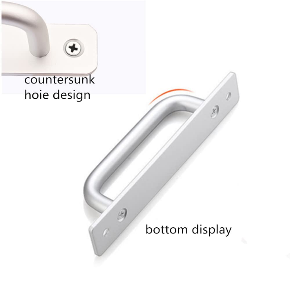 2 Pack Aluminum Alloy Sliding Barn Door Handles - Heavy Duty Cabinet & Drawer Pulls for Kitchen, Wardrobe & Furniture (Silver) - Modern Home & Office Hardware Upgrade