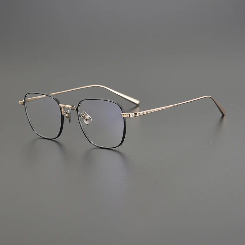 Stylish Black Full Rim Polygon Square Titanium Eyeglasses for Women - Trendy & Lightweight Frame for Work, Reading & Fashion - Model 51015
