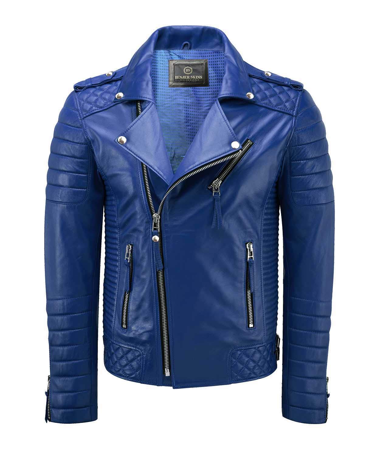 Genuine Lambskin Leather Jacket for Men - Motorcycle Biker Jacket with Premium Stitching & Zipper - Perfect for Riding, Casual Wear & Outdoor Adventures (BN 102)