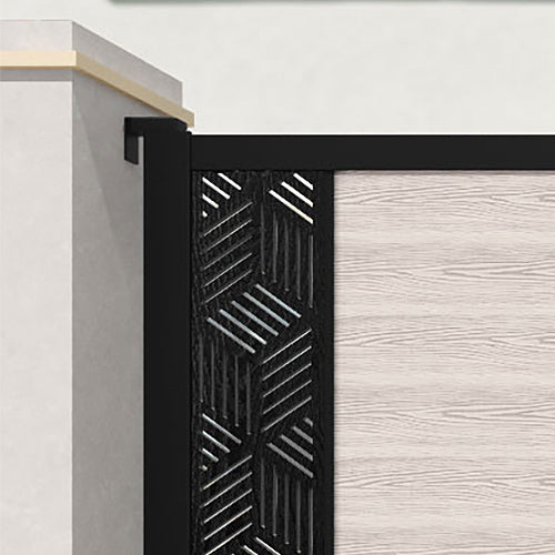 Classic Cubed Straight Top Driveway Gate - Mid Stone End Screen | Durable & Stylish Driveway Entrance Solution for Homes & Commercial Properties