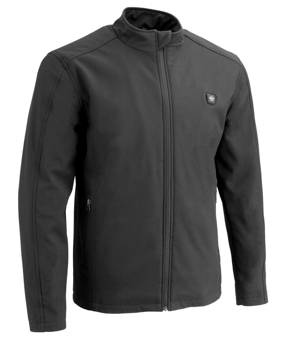 Nexgen Heat MPM11762SET Men's Black Soft Shell Jacket with Zipper - Lightweight, Water-Resistant & Windproof for Outdoor Activities, Hiking & Casual Wear