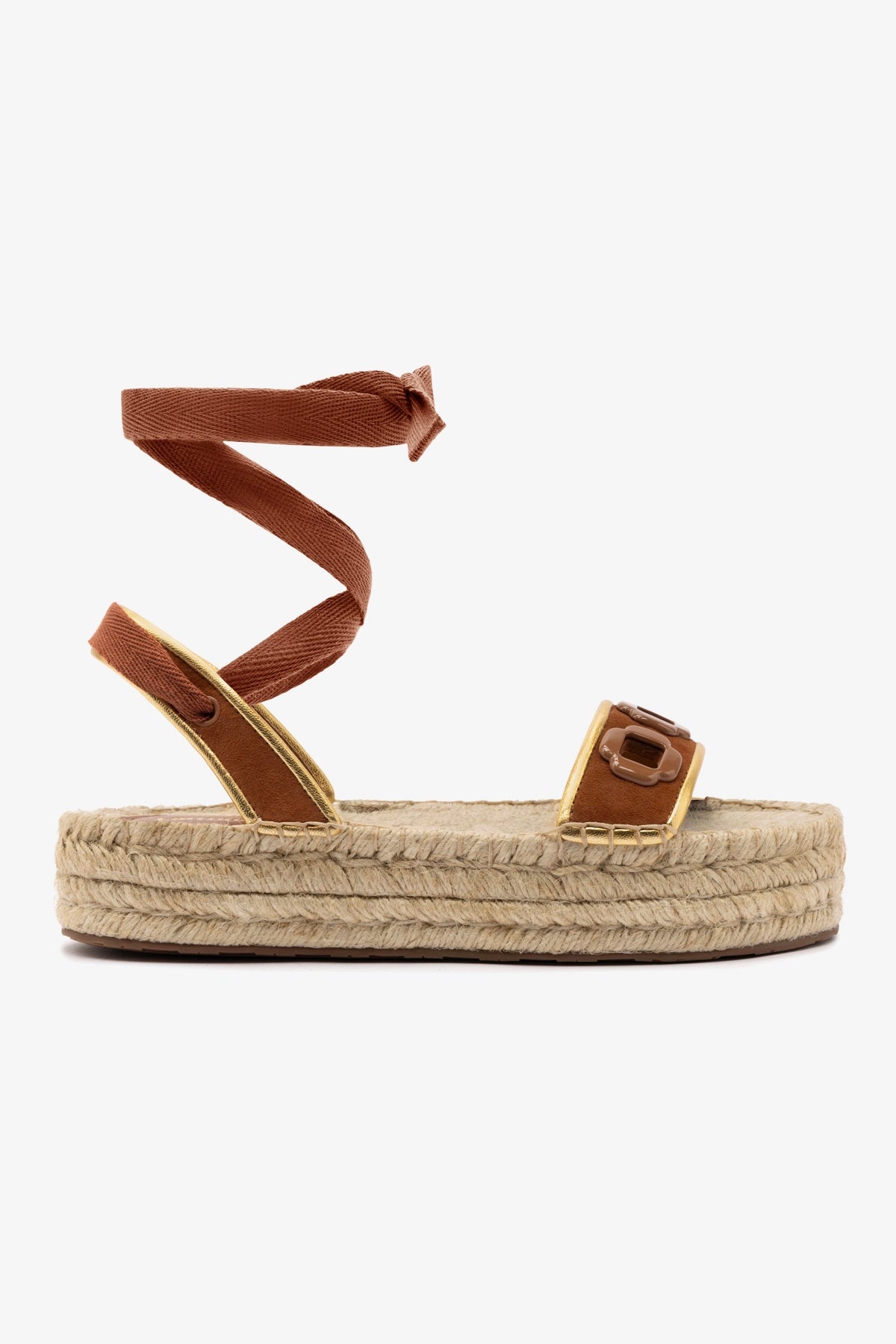 Milan Espadrille Flatform Sandals - Caramel Suede Women's Shoes | Comfortable Summer Wedges for Beach, Vacation & Casual Outfits