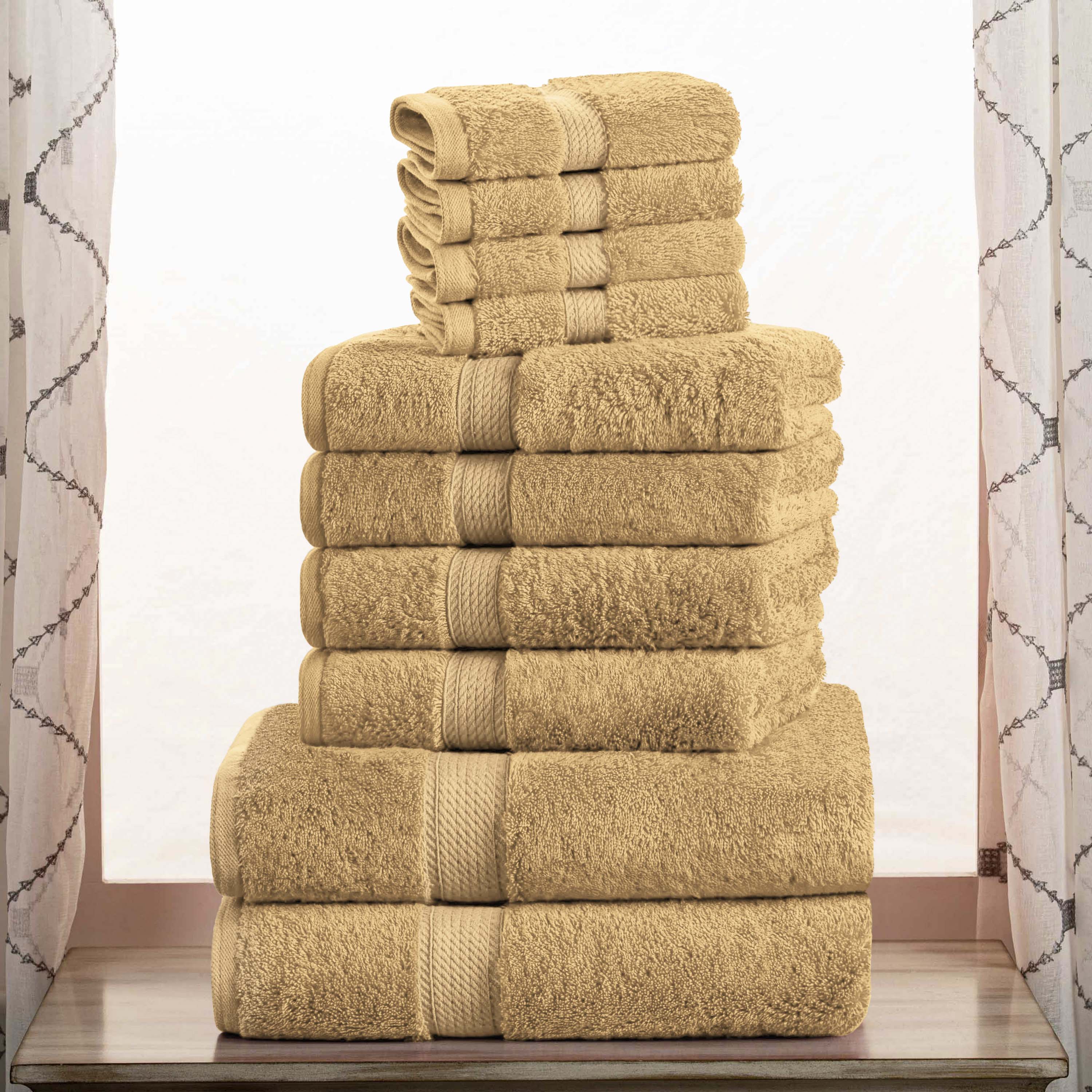 Premium Egyptian Cotton Plush Heavyweight Towel Set - 10 Piece Ultra Absorbent Luxury Bath Towels for Spa, Hotel & Home Use