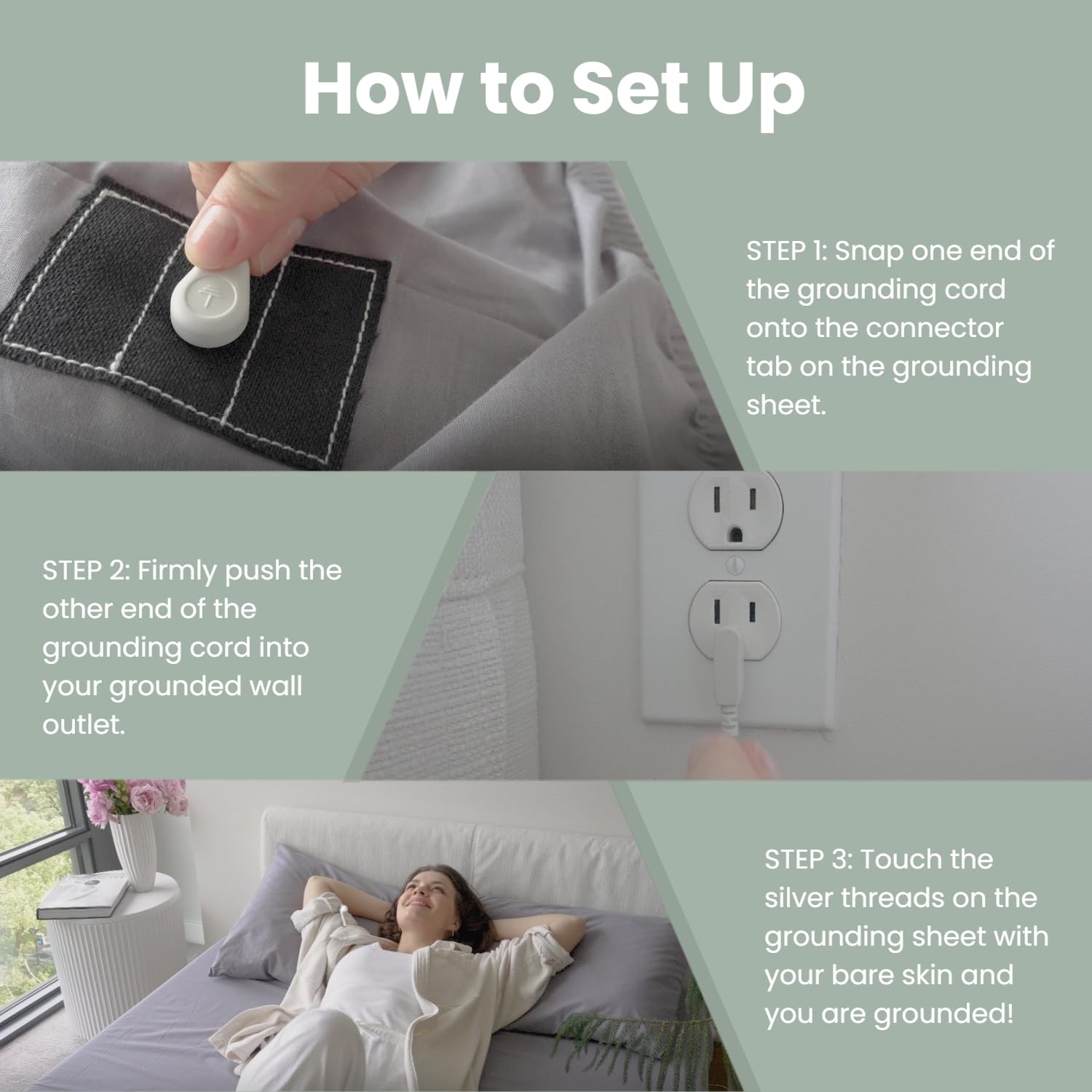 GLUYOHEY Grounding Fitted Sheet - Queen Size 90% Organic Cotton & 10% Silver Fiber Earthing Sheet with Conductive Cord for Better Sleep | Anti-Static, Stress Relief & Improved Circulation | Perfect for Home, Travel & Wellness Retreats (Gray)