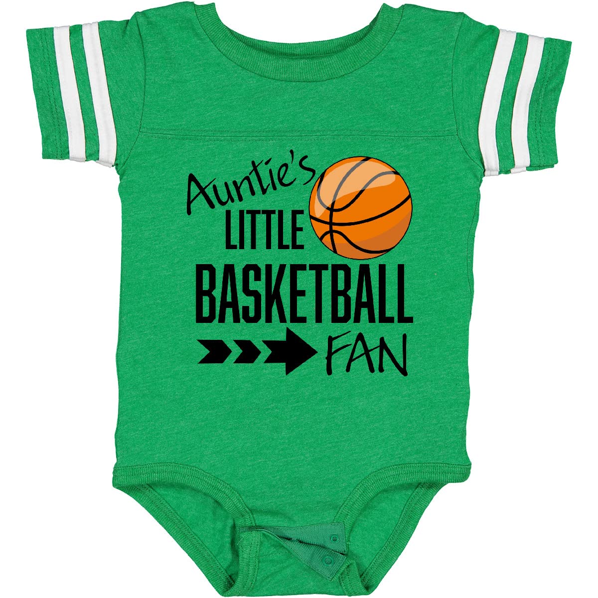Inktastic Auntie's Little Basketball Fan Baby Bodysuit - Cute Infant Basketball Onesie for Boys & Girls - Perfect for Game Day, Family Photos & Baby Showers