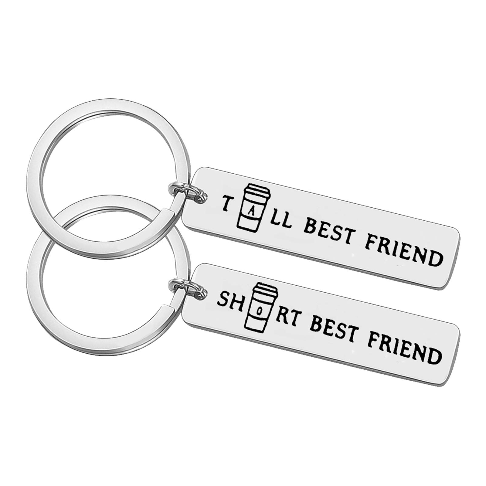Best Friend Jewelry Keychain Set of 2 - Cute Coffee Lover Gifts for Women & Men - Sister Friendship Keyring for Birthday, Graduation - Perfect for Bestie, Couple & BFF Gifts (Ideal for Coffee Dates, Office Decor & Everyday Carry)