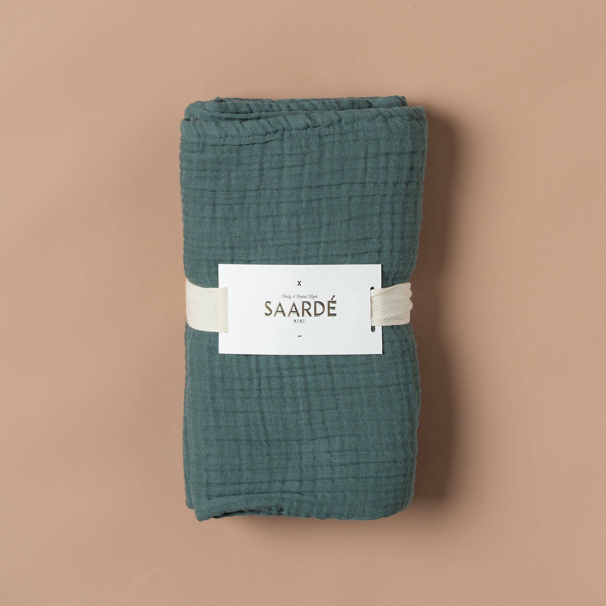 Enes Crinkle Baby Blanket - Soft Sensory Blanket for Infants & Toddlers in Tuscan Green | Perfect for Playtime, Tummy Time & Nursery Decor