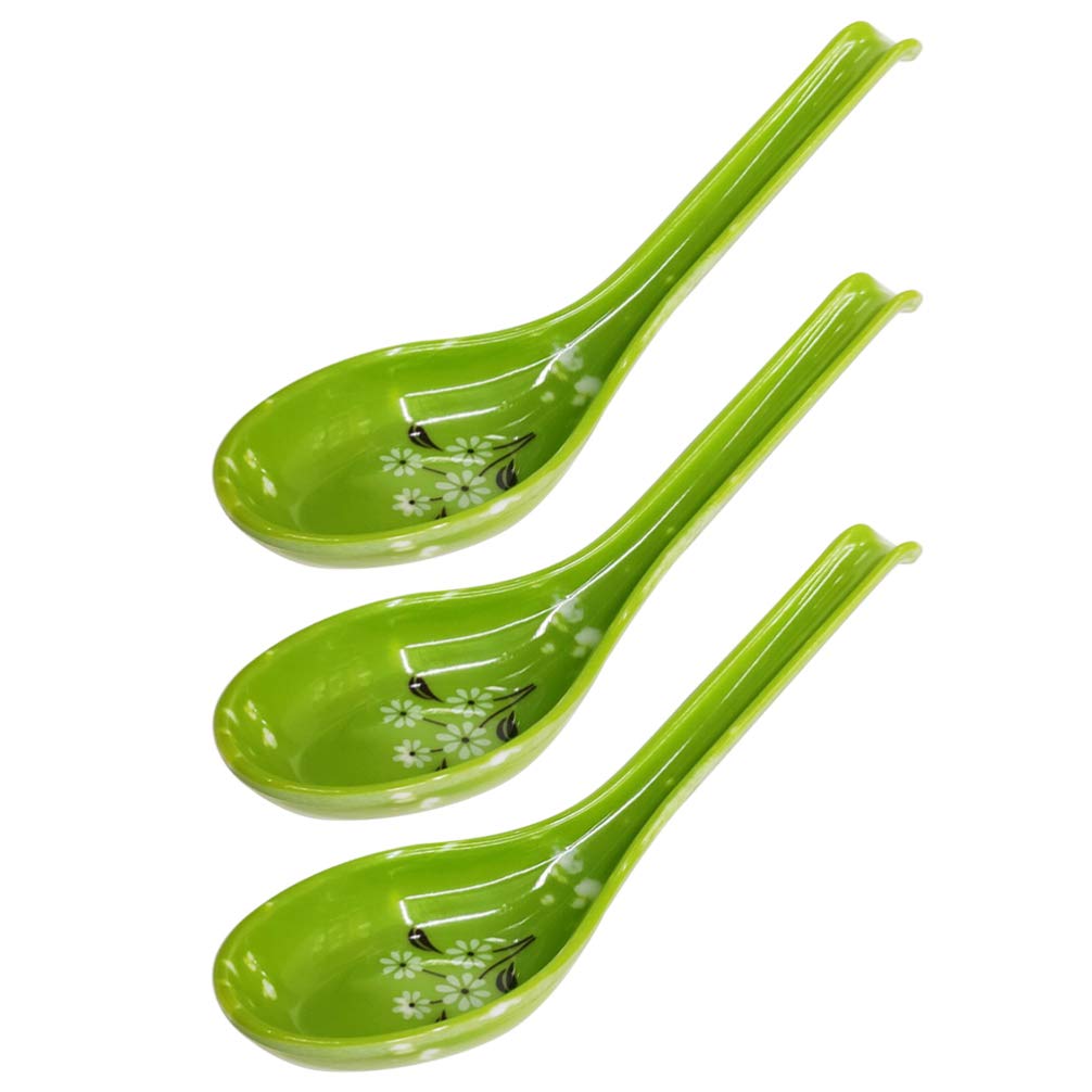3-Piece Drop-Resistant Heat-Resistant Hook Spoon Set - Durable Soup Spoons, Imitation Ceramic Tableware for Kitchen & Dining - Perfect for Hot Soups, Stews, and Serving Dishes