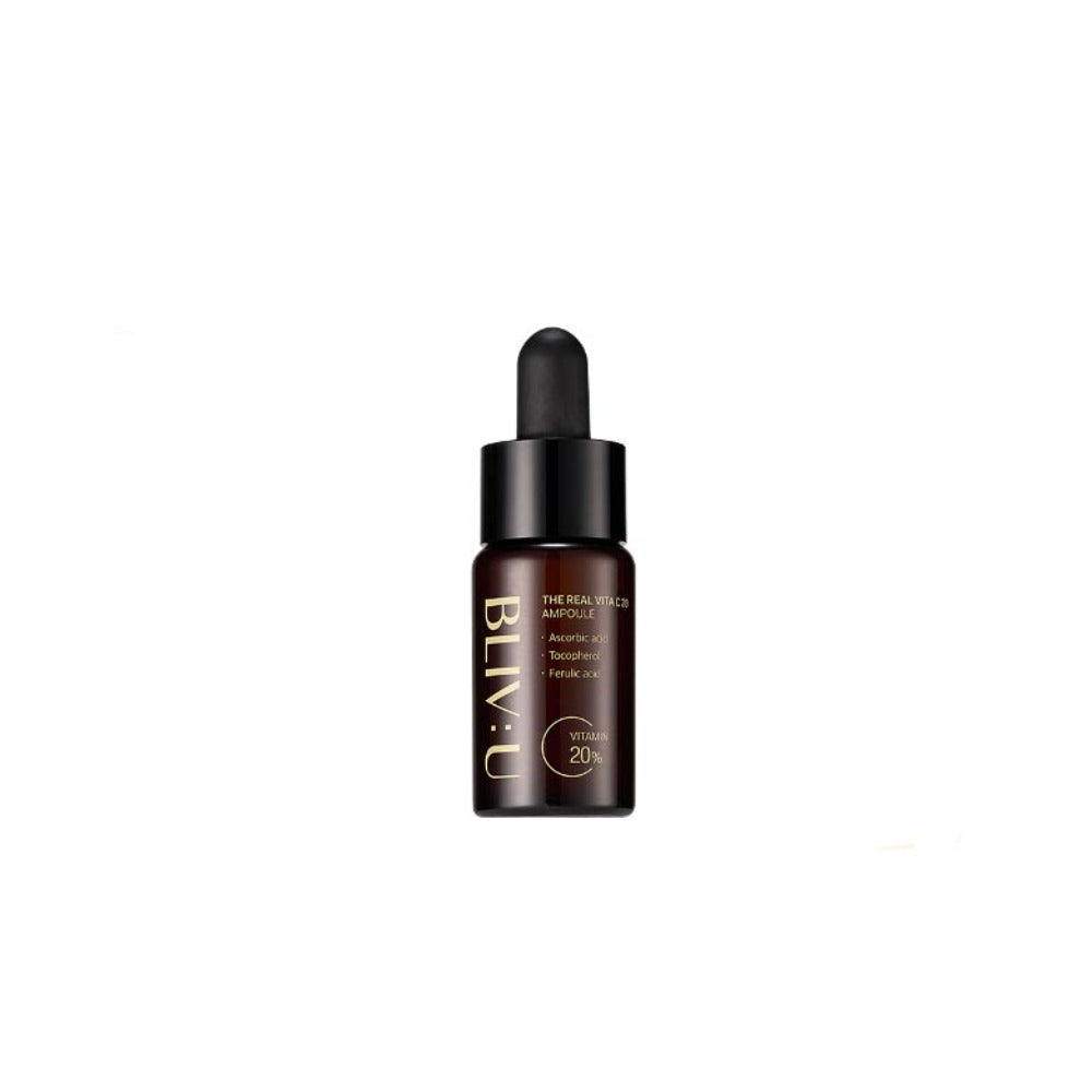 BLIV:U The Real Vita C 20 Ampoule 12ml - Vitamin C Serum for Brightening & Anti-Aging - Perfect for Daily Skincare Routine & Dark Spot Treatment
