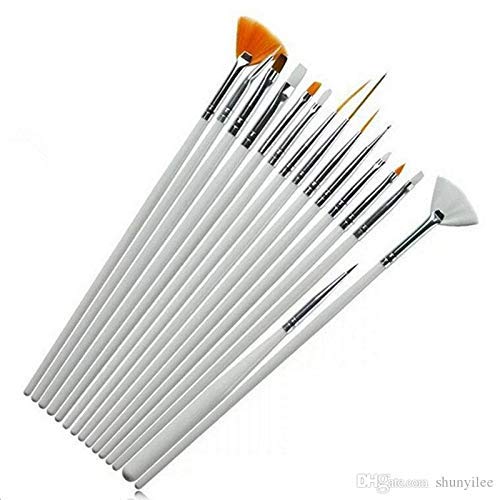 ZemGlam 15-Piece Nail Art Brush Set - 14 Brushes & 1 Pen for Professional Nail Painting, Design, Polish & Decoration | Perfect for Salon, Home Manicure & DIY Nail Art