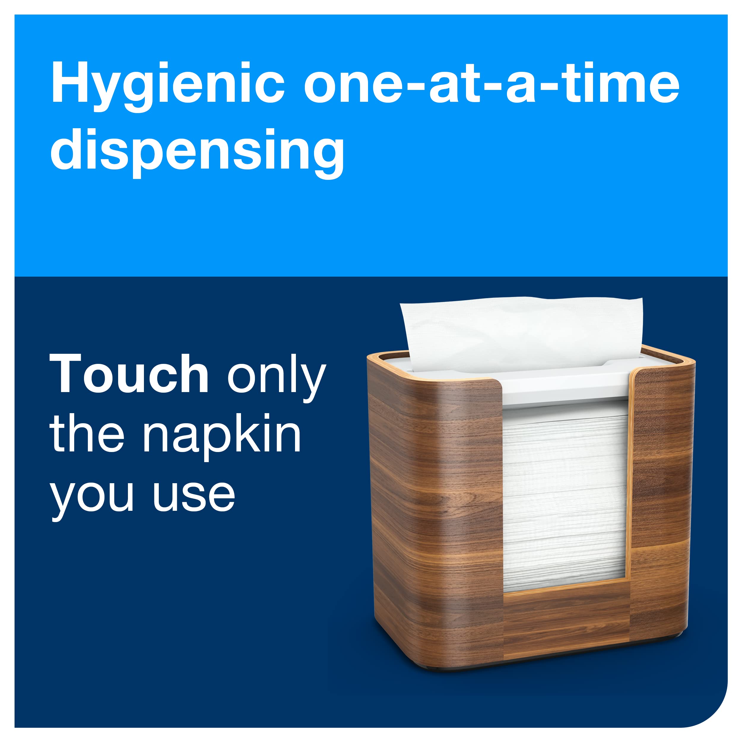 Tork Xpressnap Walnut Tabletop Napkin Dispenser with White Refill - 12 Packs of 500 Premium 2-Ply Napkins for Restaurants, Offices & Catering Events