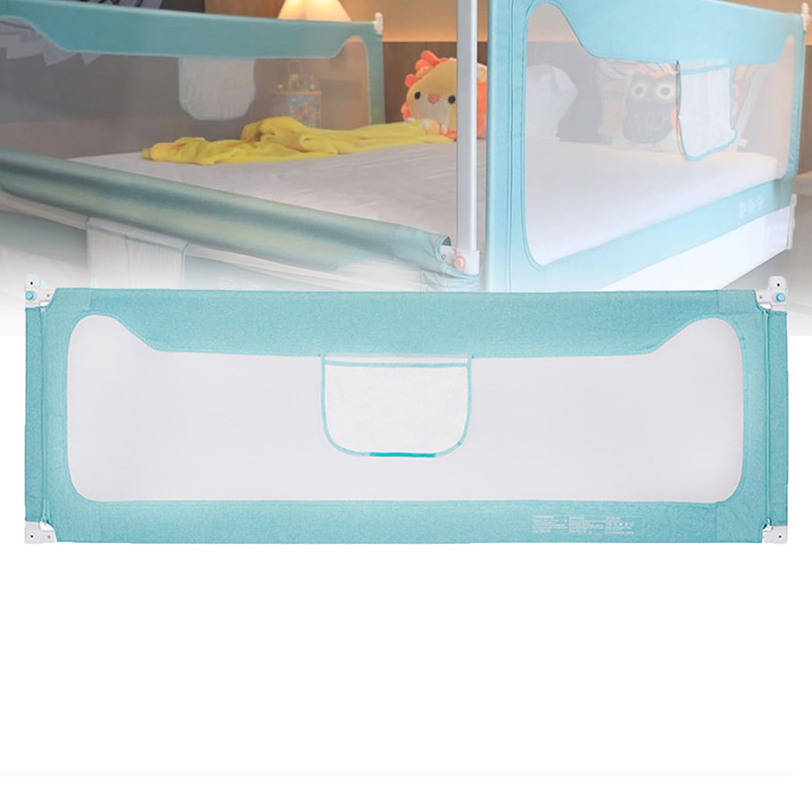 **Toddler Bed Rails - Safety Bed Guardrail for Kids, Twin Full Queen King Size Mattress - Extra Long Bed Rails for Queen Size - Perfect for Baby & Toddler Safety in Cribs, Bunk Beds & Adult Beds**