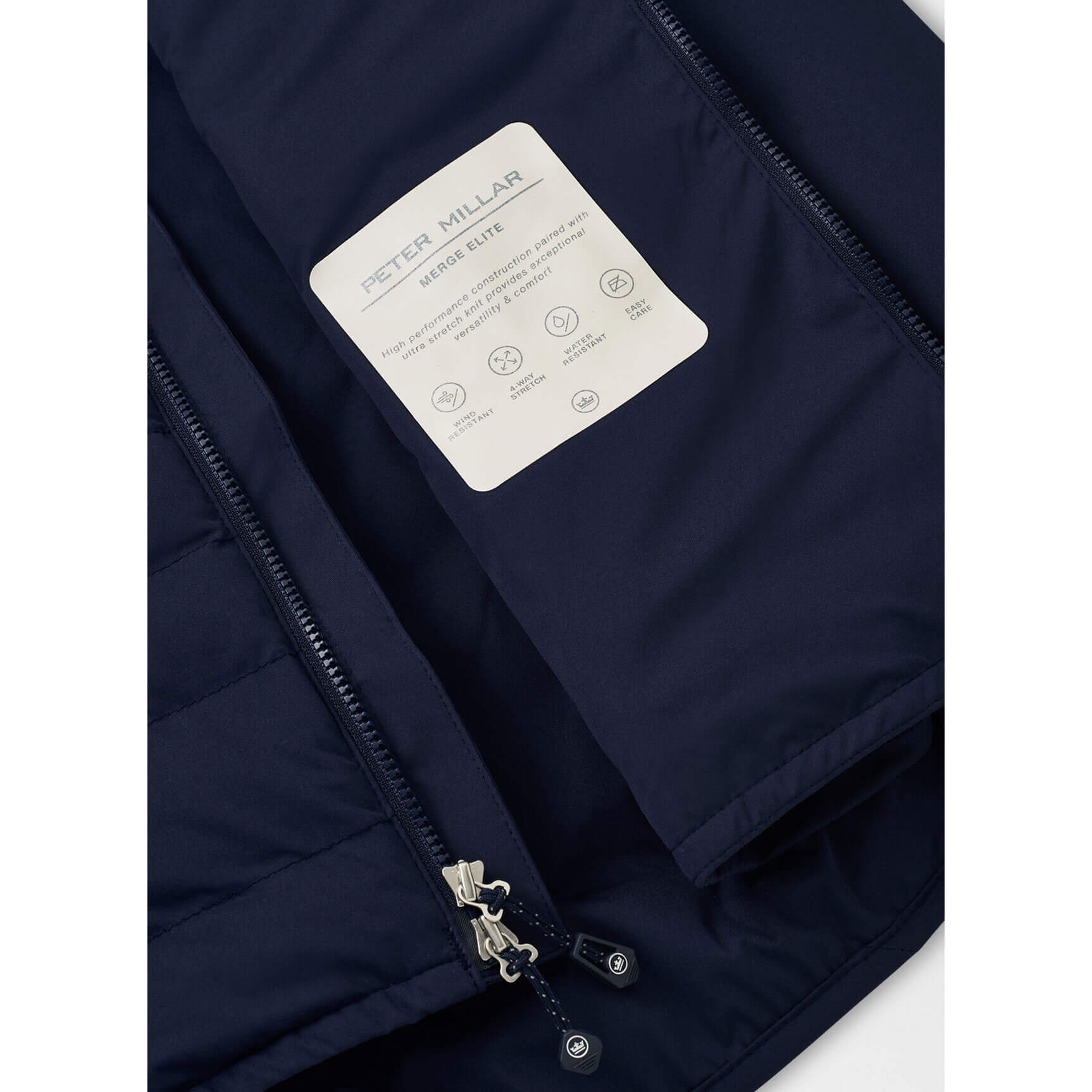 Peter Millar Women's Merge Hybrid Jacket - Lightweight Water-Resistant Windbreaker for Golf, Travel & Outdoor Activities (Navy Blue)