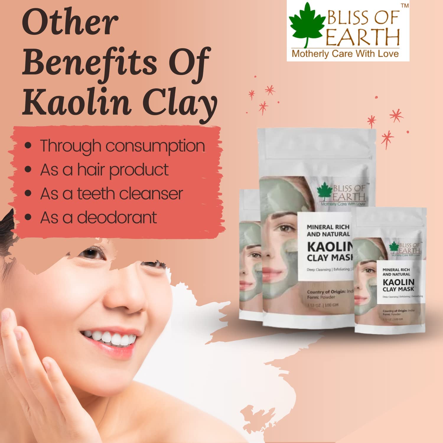 Bliss of Earth® 100% Pure Natural Jatamansi Powder & White Kaolin Clay Powder (100g) | Premium Grade Organic Facial Mask | Oil Control & Deep Cleansing for Acne-Prone Skin | DIY Skincare & Spa Treatment (Pack of 2)