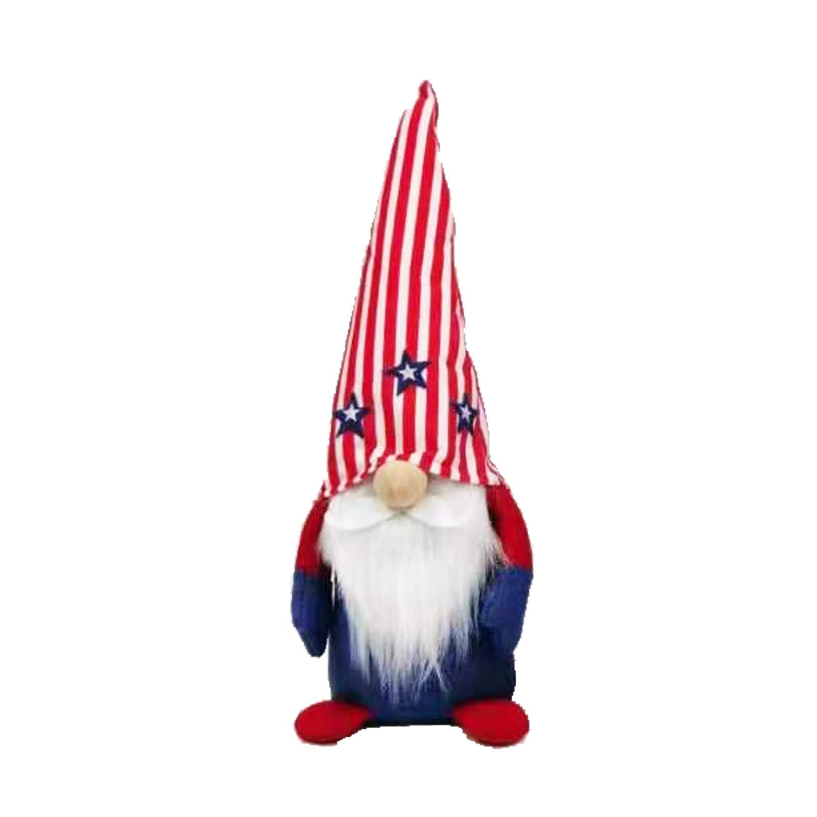 Patriotic Gnome Decor for 4th of July - Handmade American Independence Day, Memorial & Veterans Day Decorations - Elf Dwarf Home Ornaments for Tiered Trays, Fireplace Mantels & Front Porch Displays