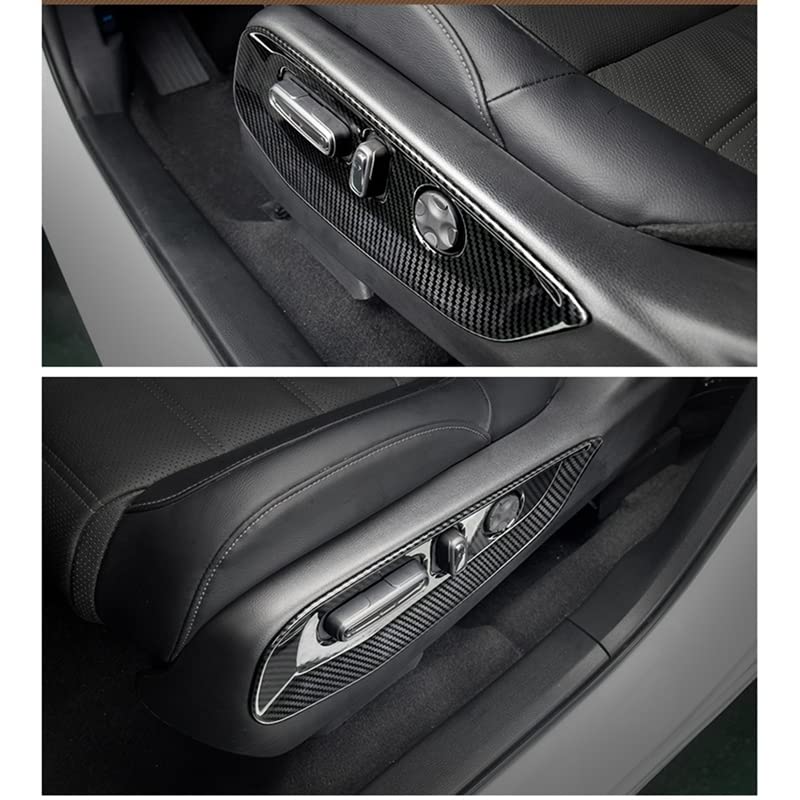 Honda Accord 10th Gen 2018-2021 Seat Adjustment Switch Trim Cover - Carbon Fiber Style Interior Accessories for Enhanced Car Cabin Aesthetics & Comfort