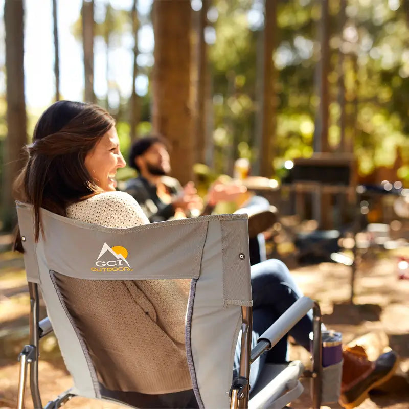Outdoor Fire Pit Rocking Chair - Low Profile Rocker for Patio, Garden & Backyard Relaxation - Perfect for Camping, Bonfires & Cozy Evenings