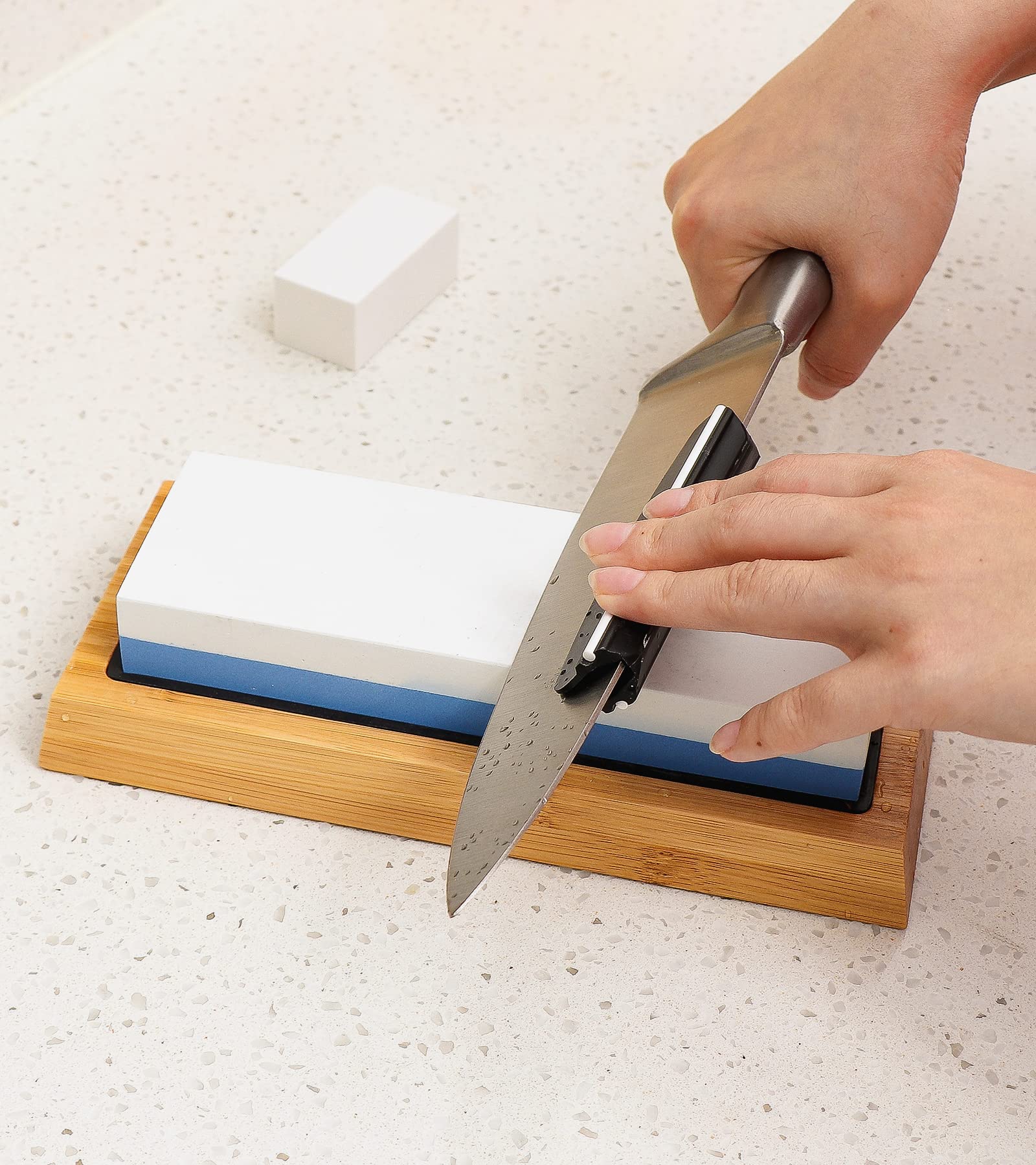 Premium 1000/6000 Grit Sharpening Stone Whetstone Set - Dual Grit Knife Sharpener with Non-Slip Rubber Base for Kitchen, Hunting & Chef Knives - Perfect for Home Cooks & Professional Chefs
