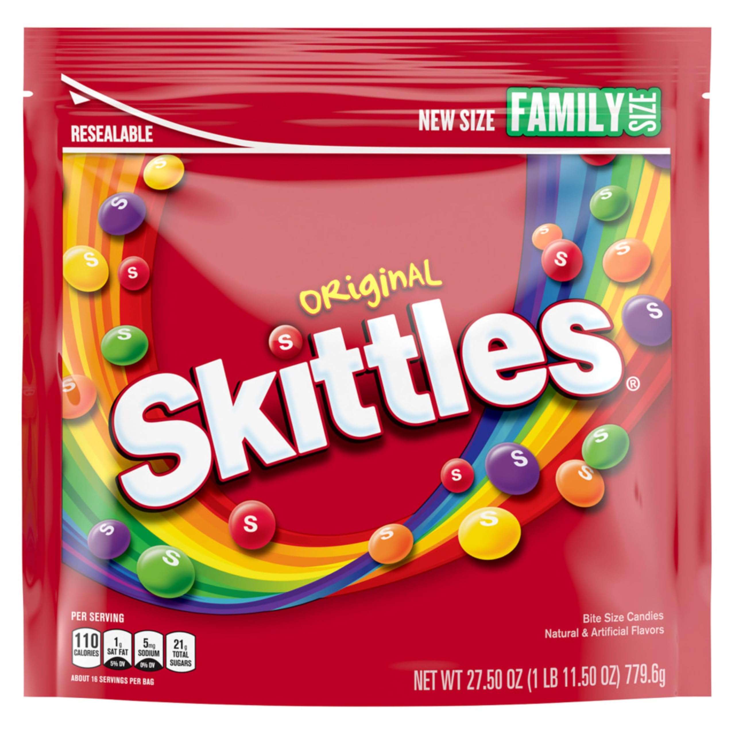 SKITTLES Original Chewy Candy Bulk Pack - 27.5oz (Pack of 6) | Family Size Candy Bags for Halloween, Parties, Movie Nights & Office Snacks | Assorted Fruit Flavors | Resealable Bulk Candy Box
