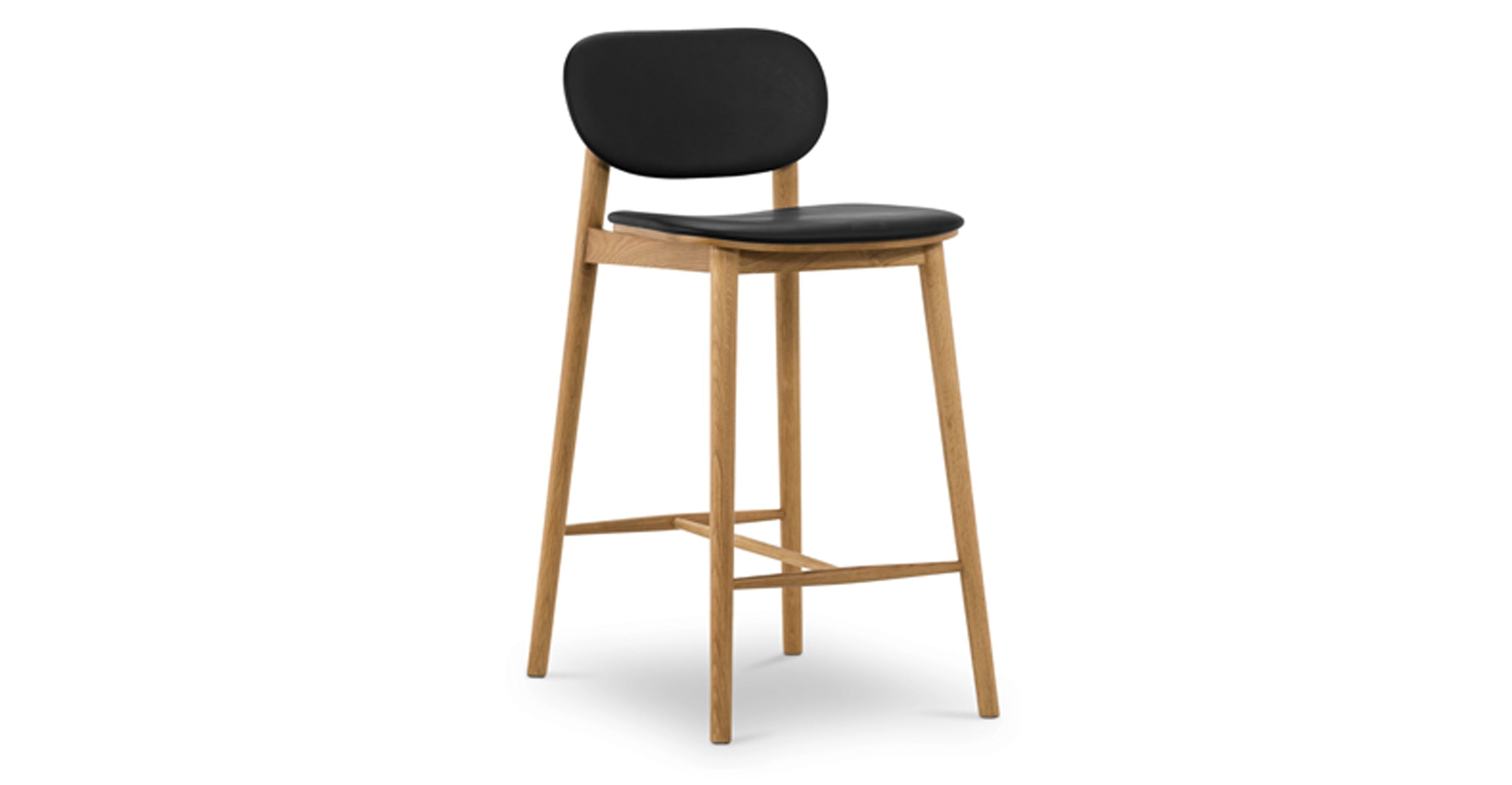 Bonato Leather Counter Stool - Modern Bar Stool with Cushioned Seat, Adjustable Height for Kitchen Island, Breakfast Bar & Home Decor