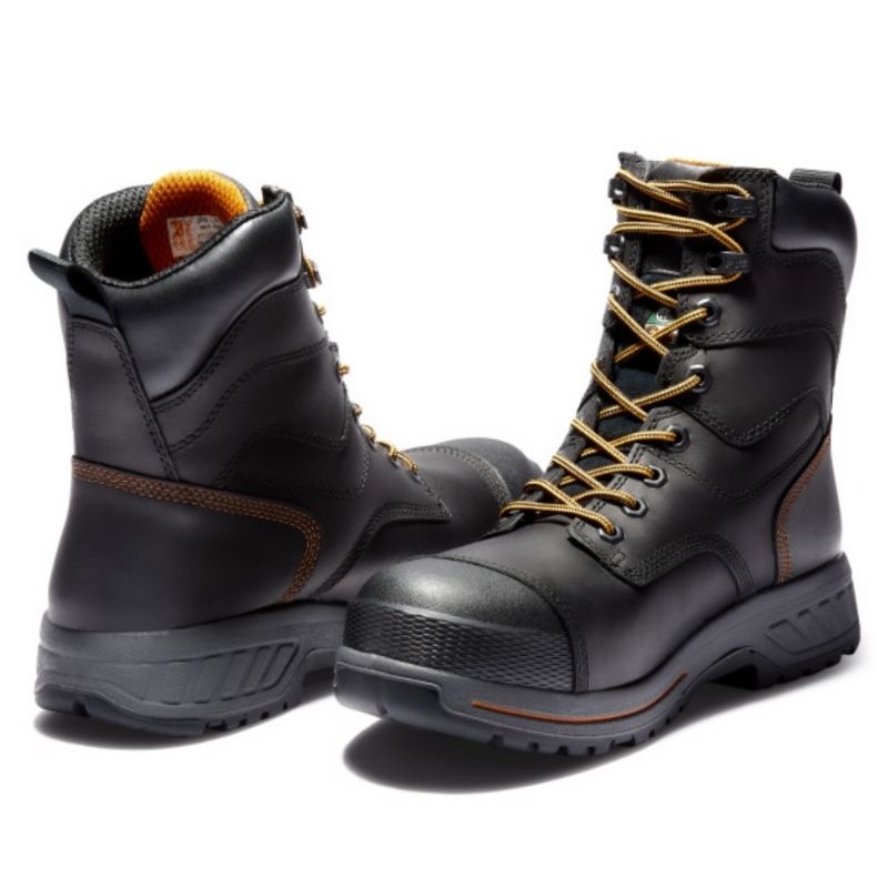 Timberland PRO Endurance HD Men's 8 Inch Waterproof Composite Toe CSA Certified Safety Work Boots - Black | Heavy Duty Construction for Outdoor Work, Hiking & Industrial Jobs