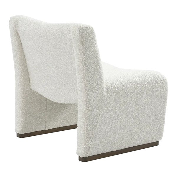 Beau Occasional Chair - White Boucle Fabric Upholstered Accent Chair for Living Room, Bedroom & Office - Stylish & Comfortable Seating for Relaxing & Decor