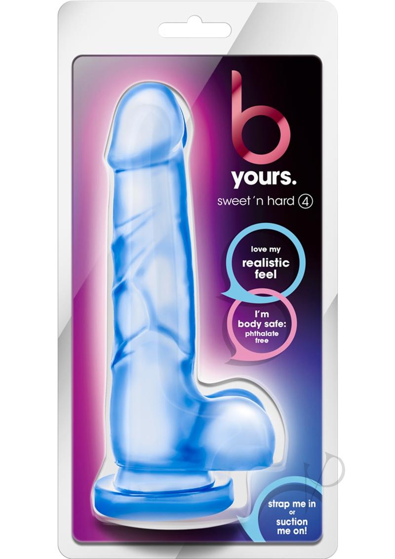BYours Sweet N' Hard 4 Dildo with Balls - 7.75 Inch Realistic Blue Silicone Adult Toy for Couples & Solo Play - Perfect for BDSM, Roleplay & Spicing Up Your Sex Life