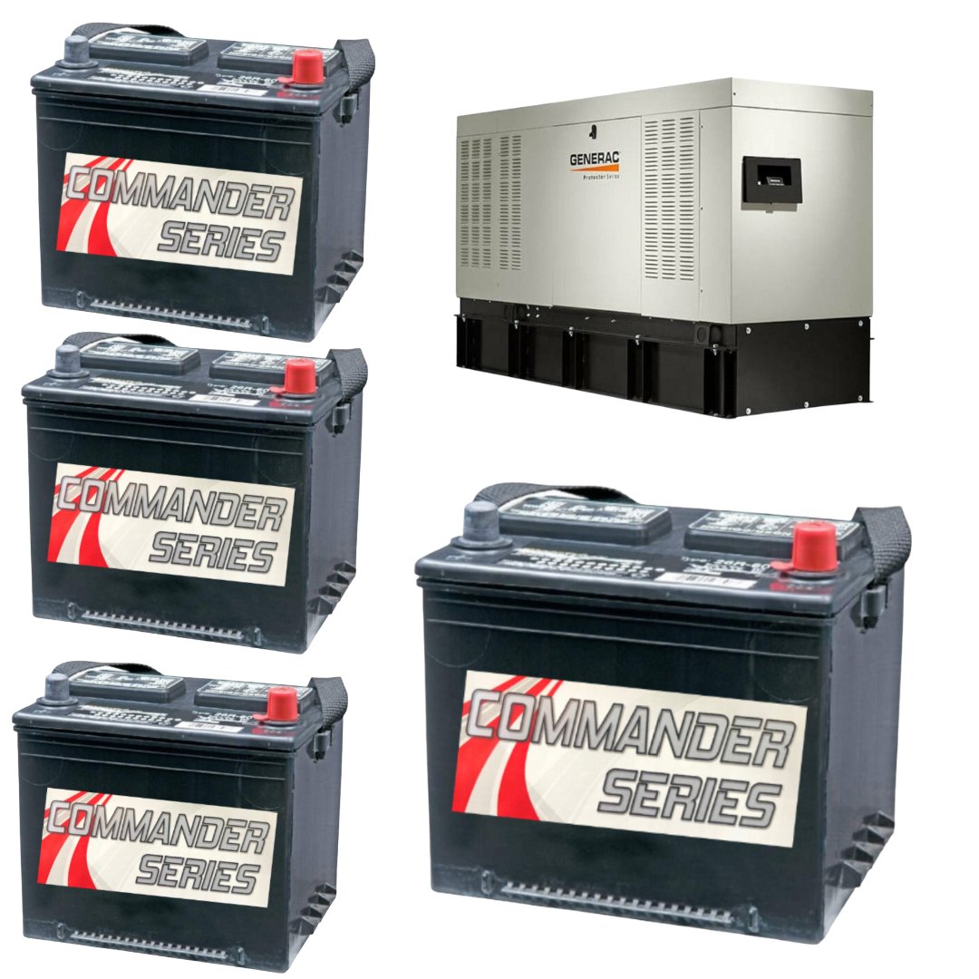 Generac Generator Battery 4-Pack - Size 26R 12V 540CCA Deep Cycle Battery for Home Backup Power & Emergency Generators - Perfect for Power Outages, RV Camping & Off-Grid Living