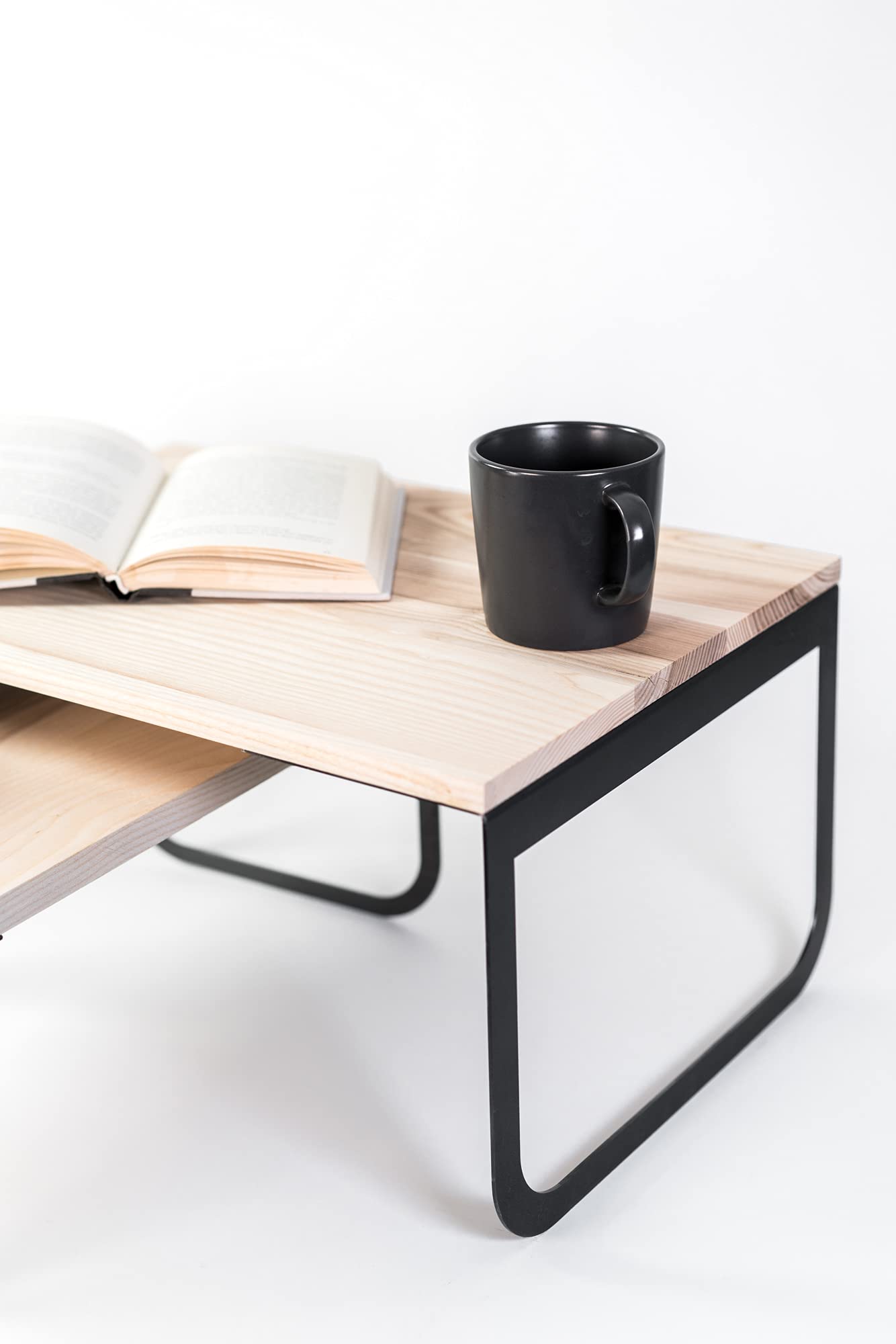 Natural Wood Bed Serving Tray - Adjustable Breakfast in Bed Table with Laptop Stand Holder (Large + Small Set) for Cozy Mornings, Work from Bed & Dining in Comfort