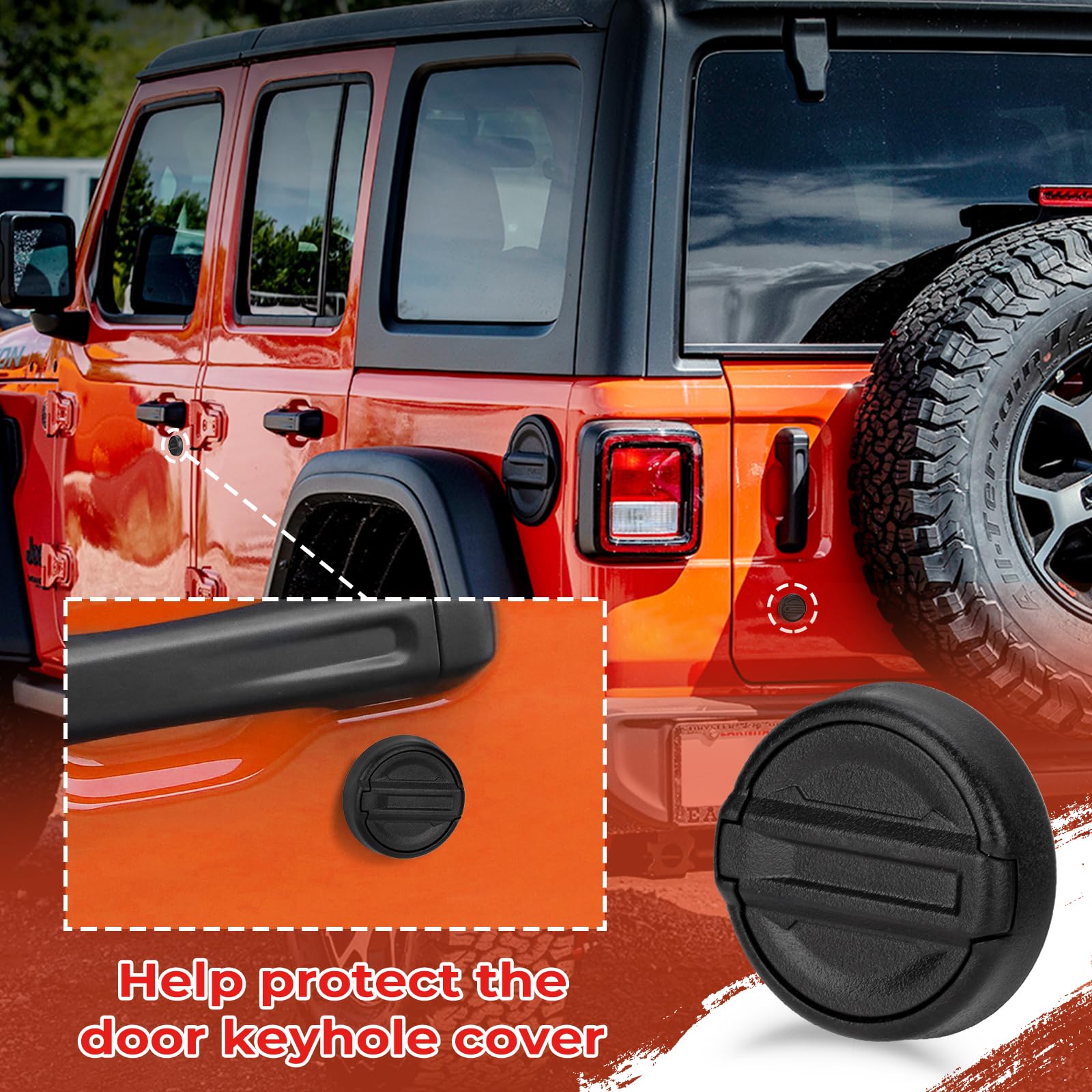 **2018-2024 Jeep Wrangler JL & Gladiator JT Magnetic Keyhole Covers – Front Door Lock Protection Accessories | Weatherproof & Anti-Theft Security for Off-Road & Daily Driving**
