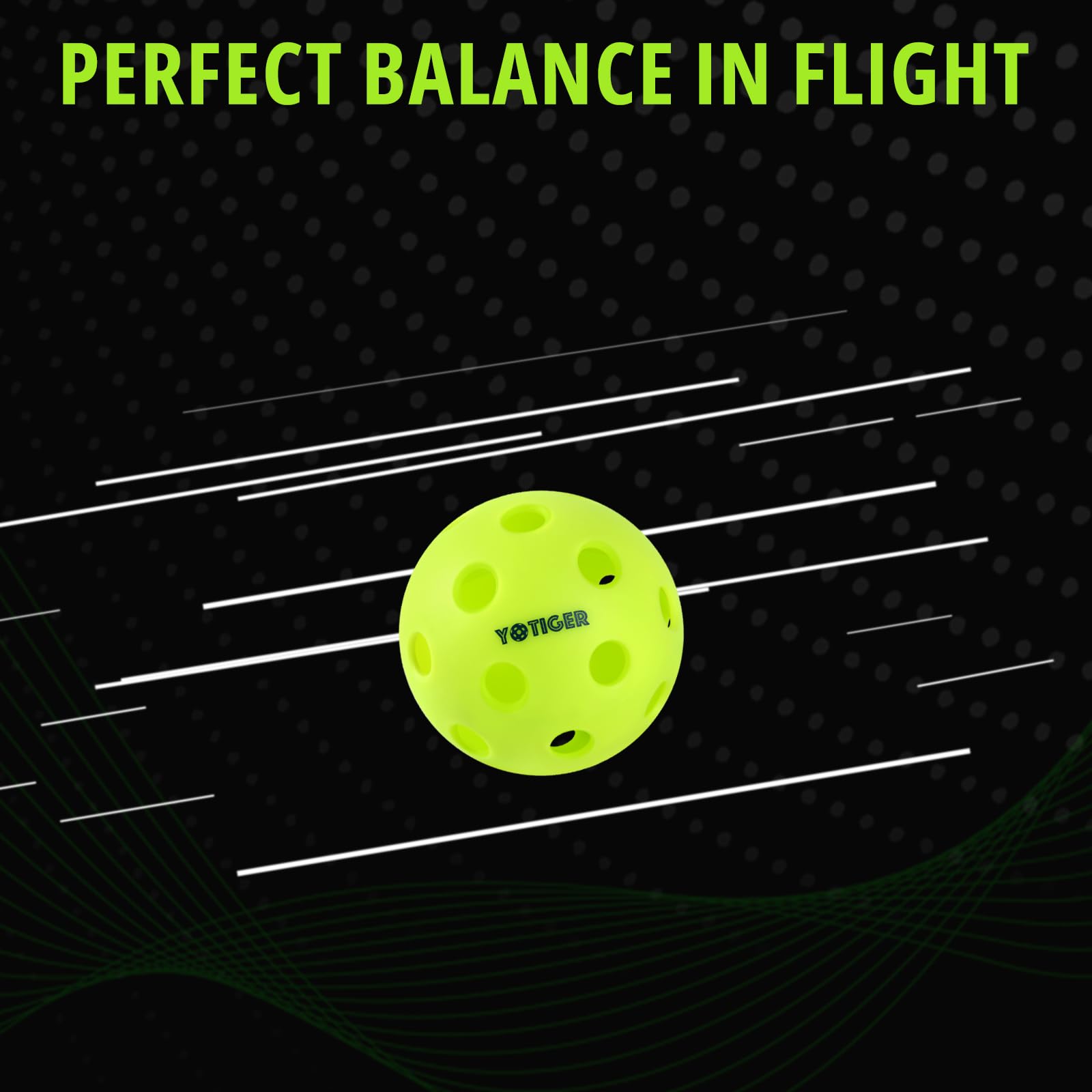 YOTIGER Indoor Pickleball Balls - 4 Pack, 12 Pack, or 36 Pack | 26-Hole High Bounce Durable Pickleballs for All Skill Levels | Perfectly Balanced for Any Pickleball Paddle | Great for Indoor Courts, Training, and Recreational Play