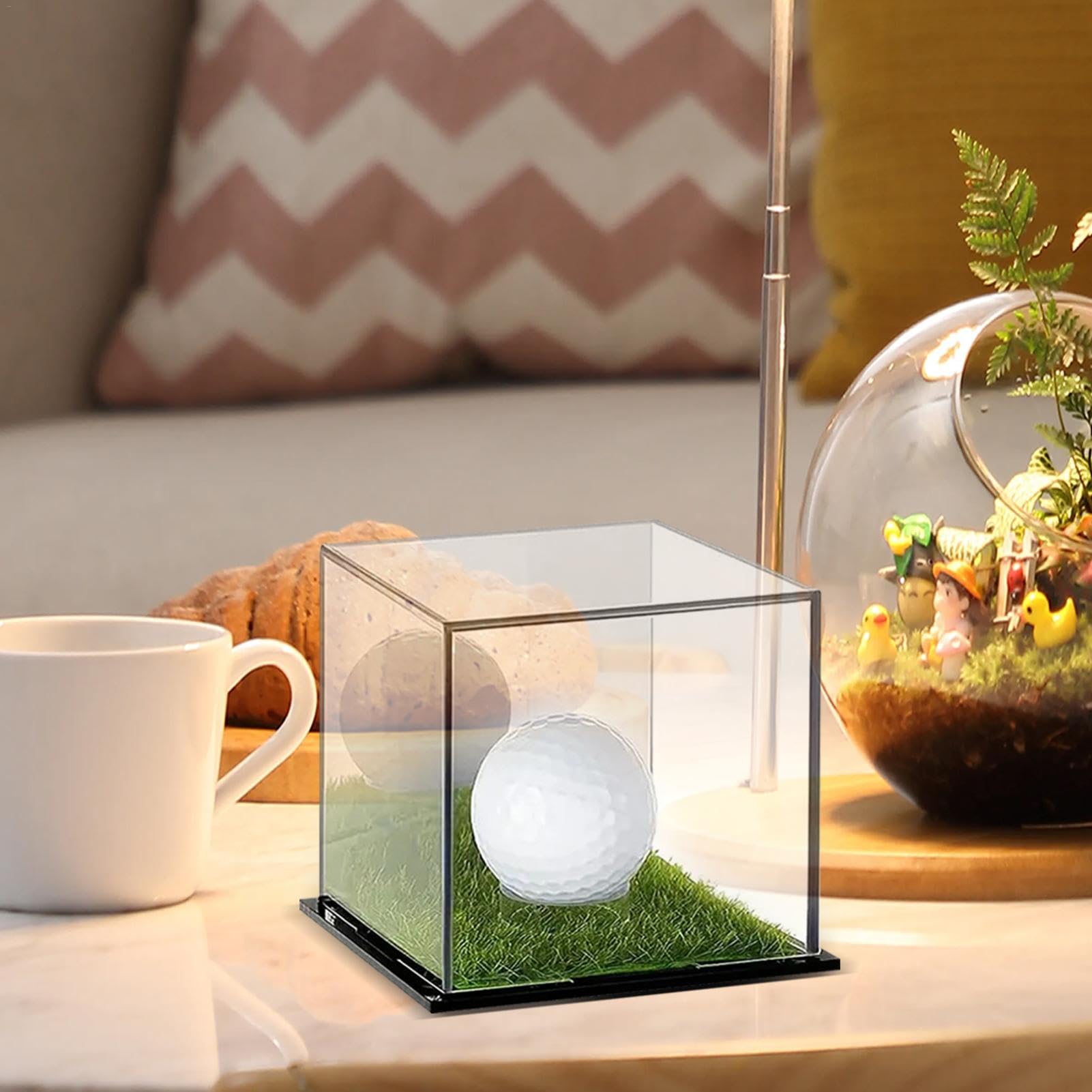 2X Clear Acrylic Golf Ball Display Case - Single Golf Ball Cube Holder with Dust Protection for Collectors & Enthusiasts | Perfect for Home, Office, or Golf Club Showcase
