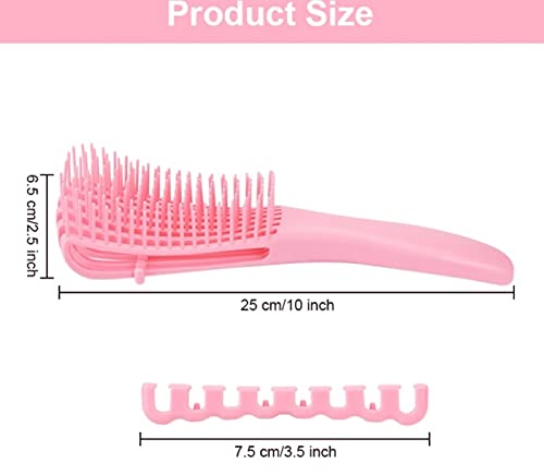 Frackson Detangling Brush for Natural Hair - Octopus Hair Comb & Scalp Massager for Women with Afro Textured 3a to 4c Kinky Wavy Curly Coily Thick Long Hair - Pink | Perfect for Daily Hair Care, Styling & Relaxing Scalp Massage at Home or Salon