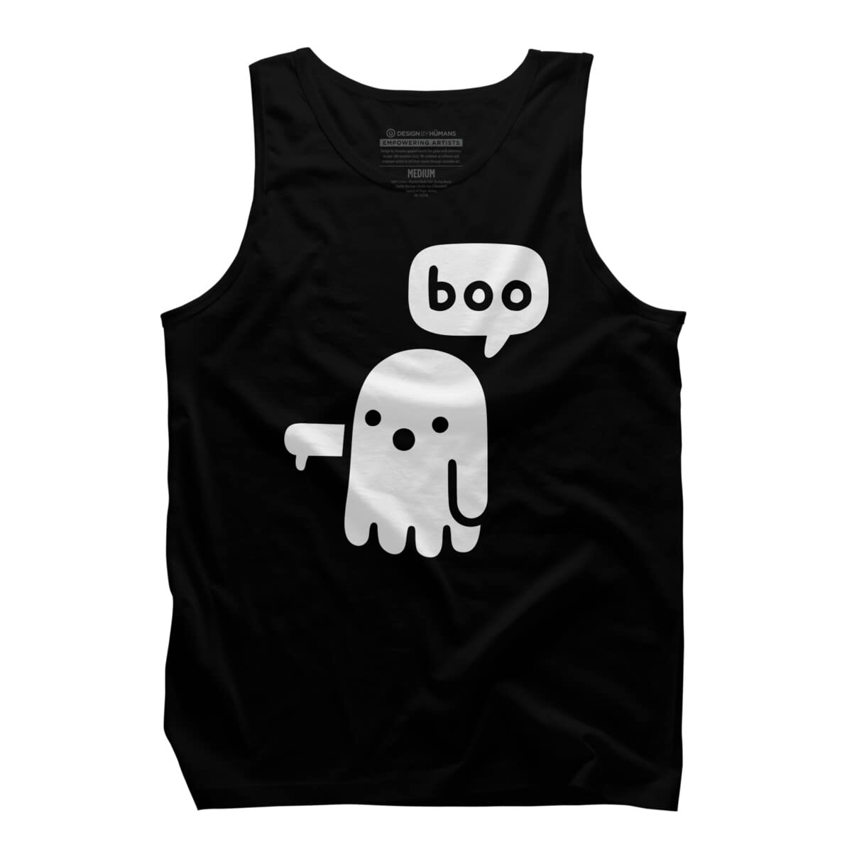 Design By Humans Men's Ghost of Disapproval by Obinsun Graphic Tank Top - Cool Casual Streetwear for Summer Outings & Music Festivals