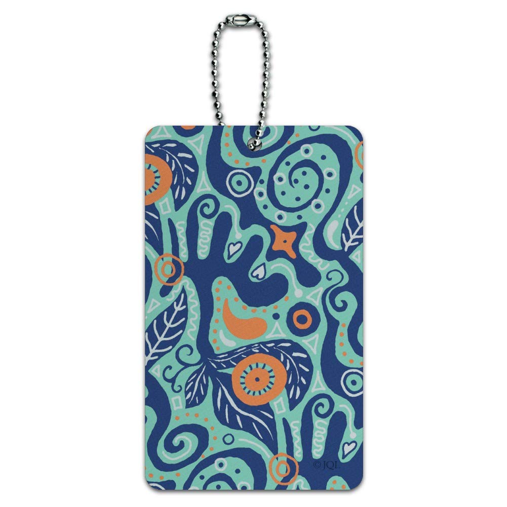 Blue Vines and Leaves Pattern Luggage Tag - Durable Suitcase ID Card for Carry-On Bags | Perfect for Travel Identification & Baggage Tracking