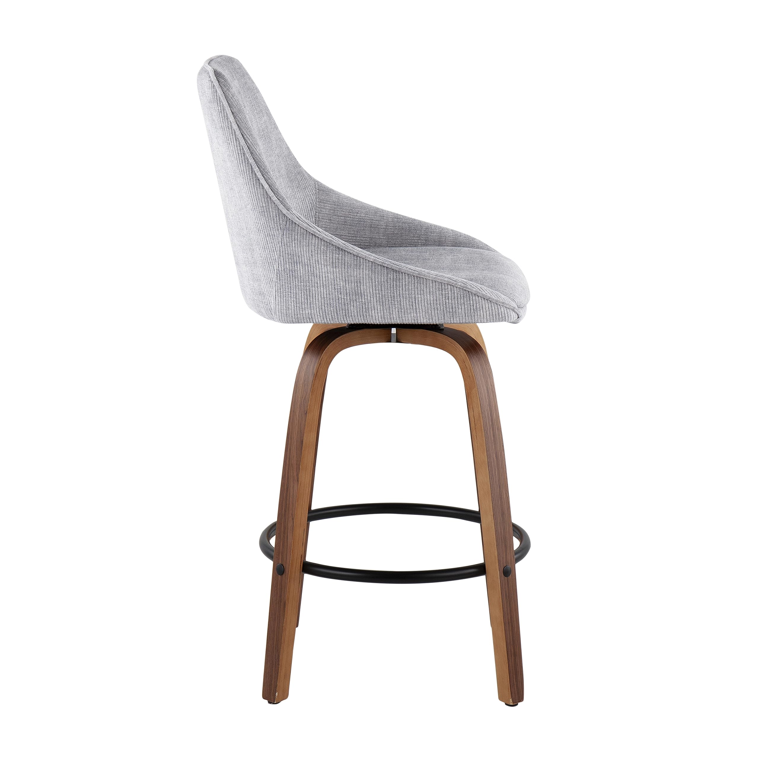 LumiSource Diana Walnut Wood Counter Stools Set of 2 - 24