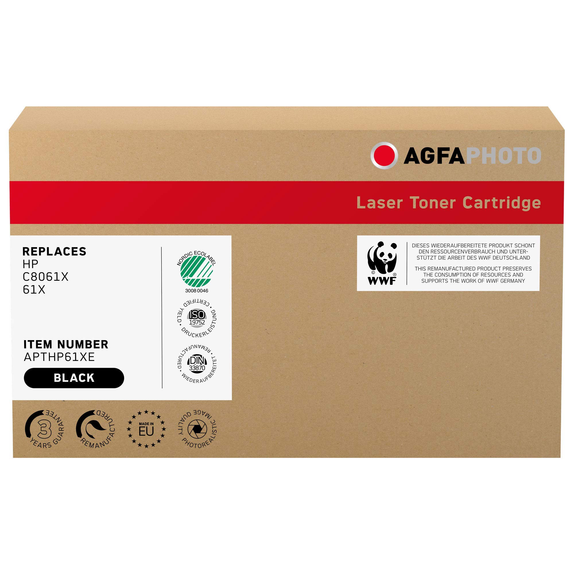 AGFAphoto APTHP61XE Compatible Toner Cartridge for HP LaserJet 4100 Series (C8061X) - High Yield Replacement for Office & Home Printing Needs