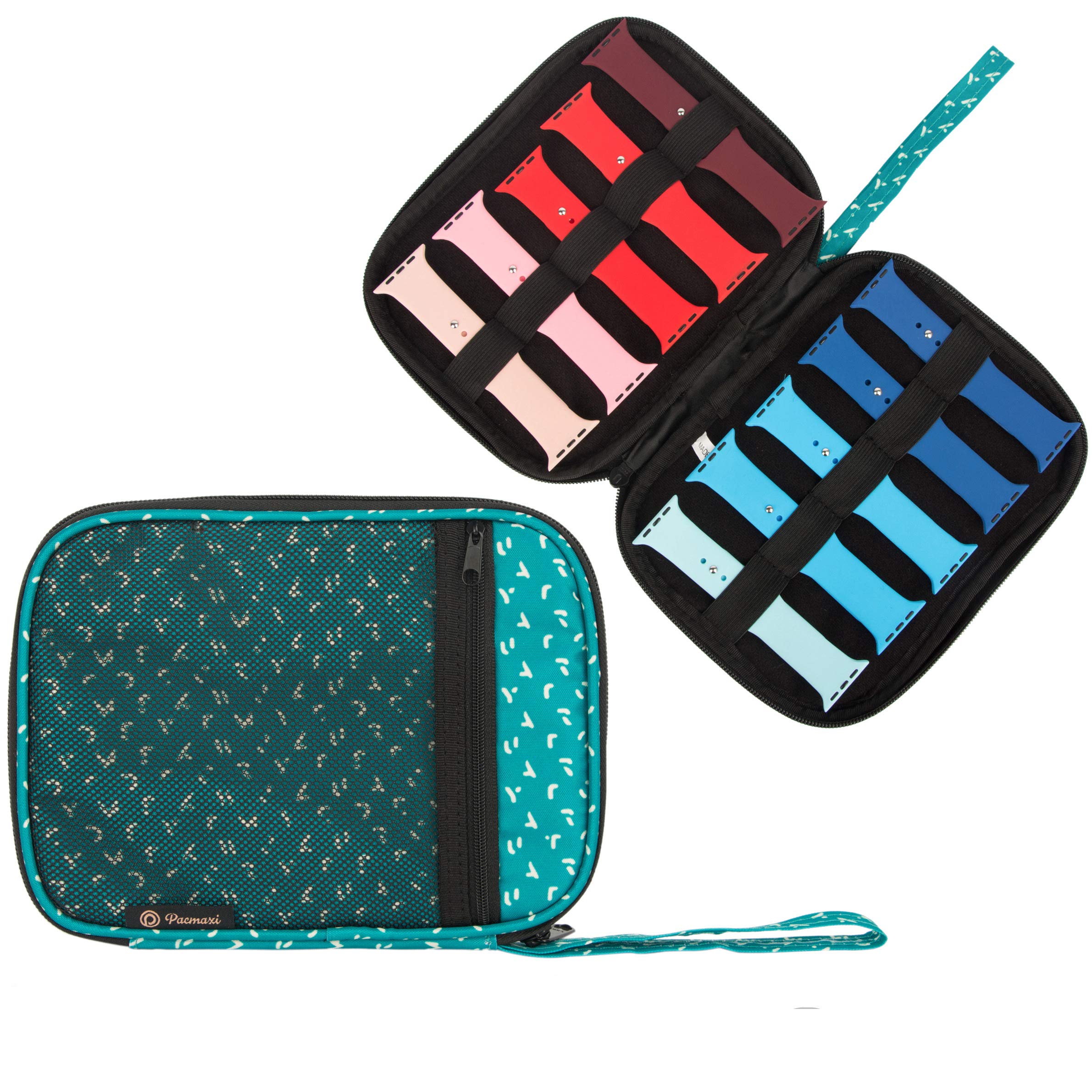 Premium Watch Band Storage Organizer - Holds 10 Watch Straps | Travel-Friendly Watch Band Carrying Case | Durable Watch Accessories Storage Bag (Lake Blue) | Perfect for Travel, Gym & Watch Collection Organization
