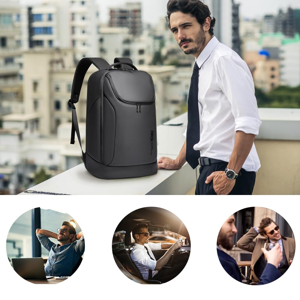 BANGE Waterproof Business Laptop Backpack for Men & Women - Durable 15.6 Inch Commuter Backpack with USB Charging Port - Perfect for Office, Travel, College & Daily Use