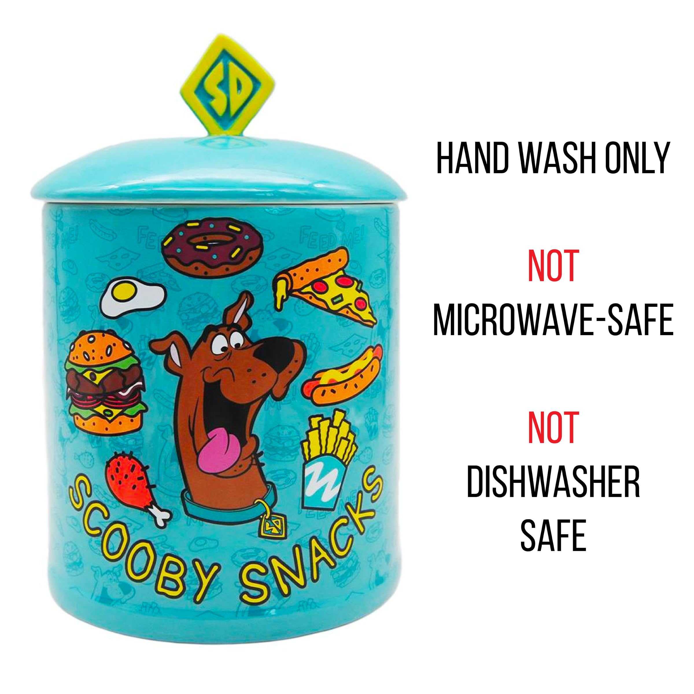 Scooby Doo Scooby Snacks Ceramic Cookie Jar - Large 16oz Snack Storage Container for Cookies, Candy, Treats - Perfect for Kitchens, Parties, Gifts & Collectibles