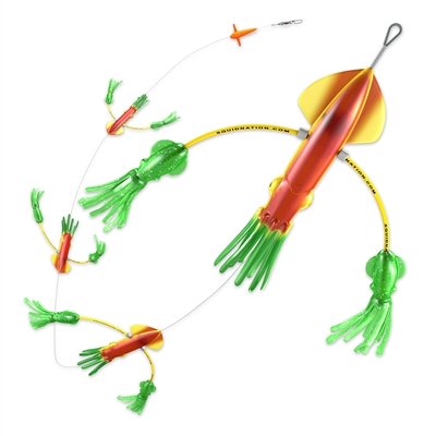 Squidnation Flippy Floppy Fishing Daisy Chain Lure - Premium Tuna & Marlin Magnet for Saltwater Fishing | Perfect for Offshore Trolling and Big Game Fishing