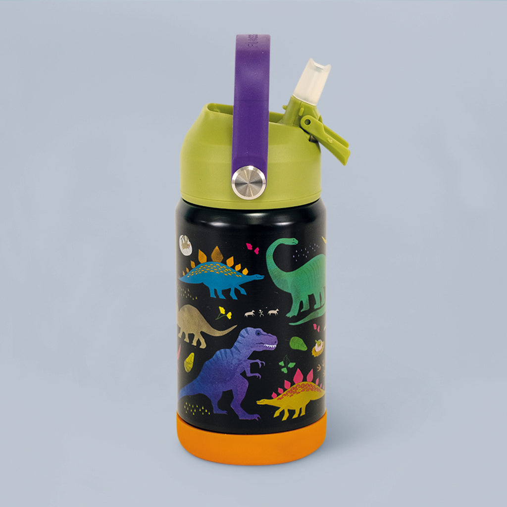 Floss & Rock Dinosaur Themed Insulated Water Bottle for Kids - BPA Free, Leak Proof, Perfect for School, Sports & Outdoor Adventures